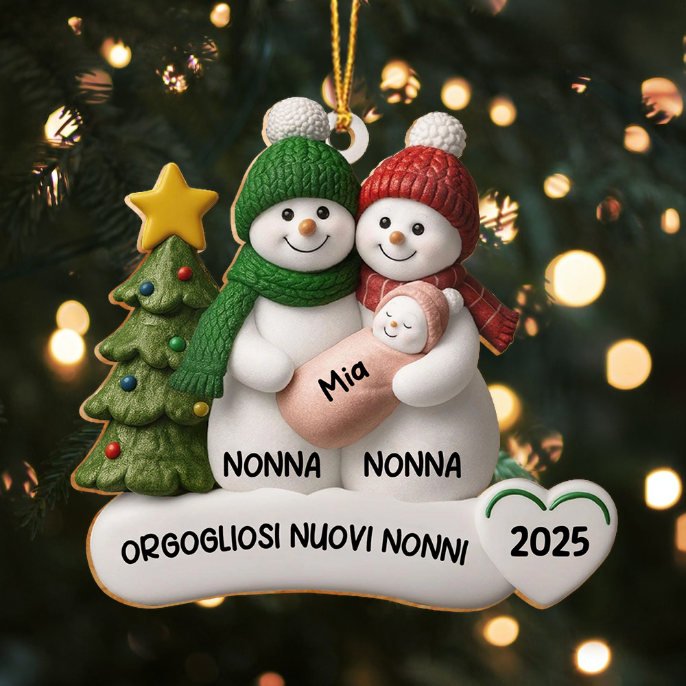 Decorazione di Natale personalizzata per i nuovi nonni, ricordo personalizzabile con il nome del bebè, regalo per il primo Natale per Nonno e Nonna | Jessemade