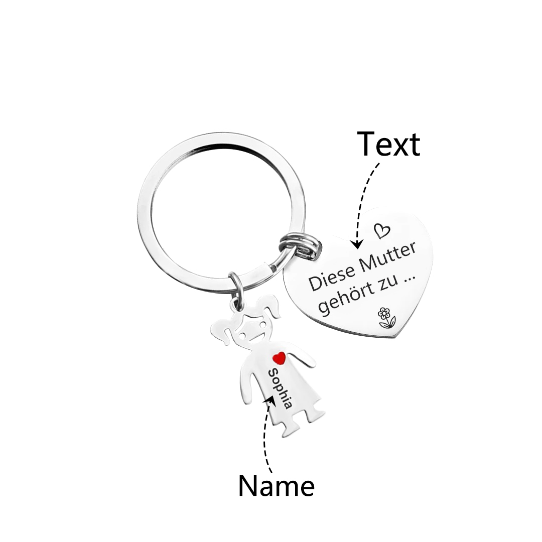 Portafoglio in Pelle PU per Donna Personalizzabile con Nome e Fiore di Nascita & Portachiavi con 1 Nome e Testo - Set Regalo con Scatola per la Mamma | Jessemade