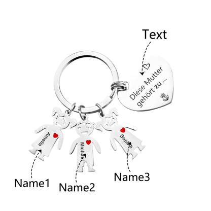 Portafoglio in Pelle PU per Donna Personalizzabile con Nome e Fiore di Nascita & Portachiavi con 3 Nomi e Testo - Set Regalo con Scatola per la Mamma | Jessemade