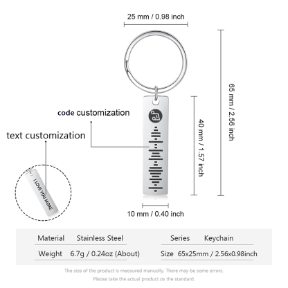 Portachiavi Spotify Code Personalizzabile con Testo e Musica – Regalo di San Valentino per Lei/Lui | Jessemade