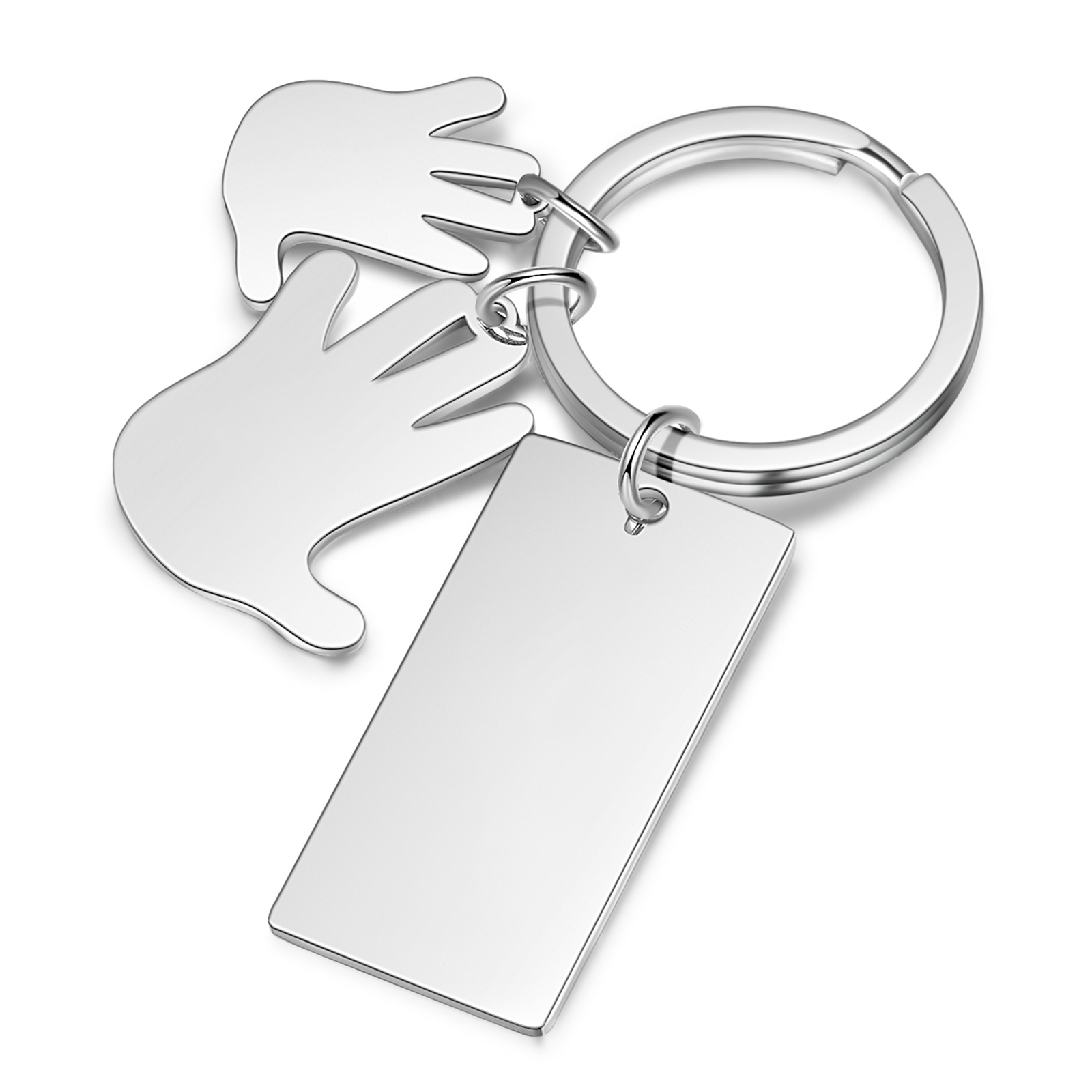 Portachiavi mano e mano con 2 nomi e 1 testo personalizzati per marito nonno papà padre