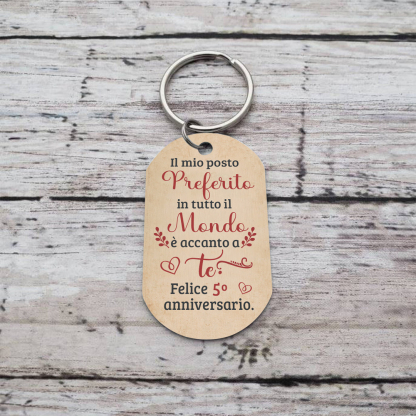 Portachiavi Personalizzato in Acciaio Inossidabile con Foto, Nomi e Numero - "Felice Anniversario" - Regalo di Natale per Lui/Lei | Jessemade