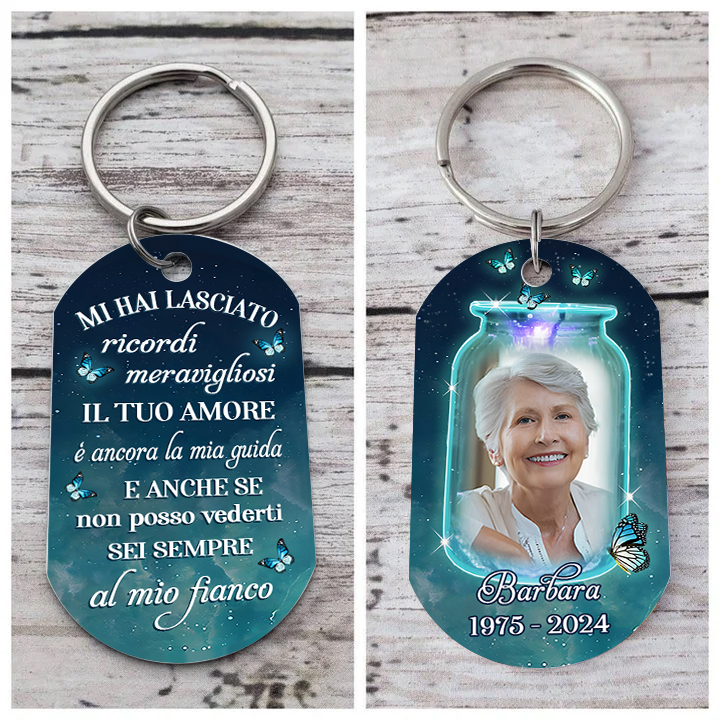 Portachiavi commemorativo personalizzato con foto nome e anno personalizzati - "Mi hai lasciato dei ricordi meravigliosi"