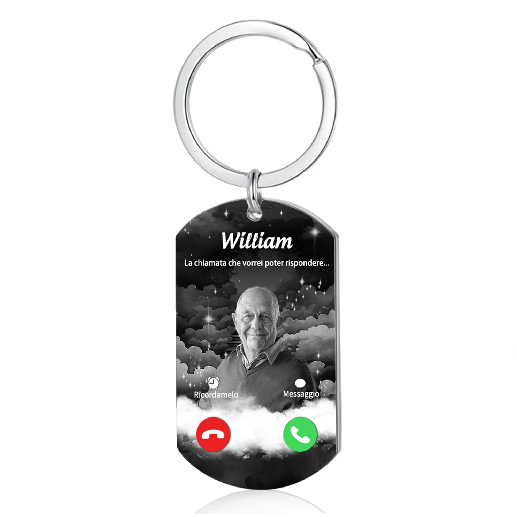 Portachiavi Commemorativo Personalizzato con Foto e Nome, Design a Targhetta | Jessemade