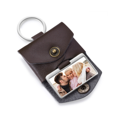 Personalised Leather Keyring - Customised with 1 Photo, Valentine’s Day Gift for Him | Jessemade