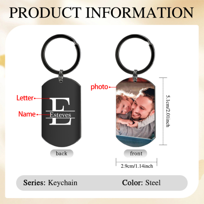 Personalised Photo Keyring with Custom Name & Letter – Two Styles Available – Valentine’s Day Gift for Couple | Jessemade