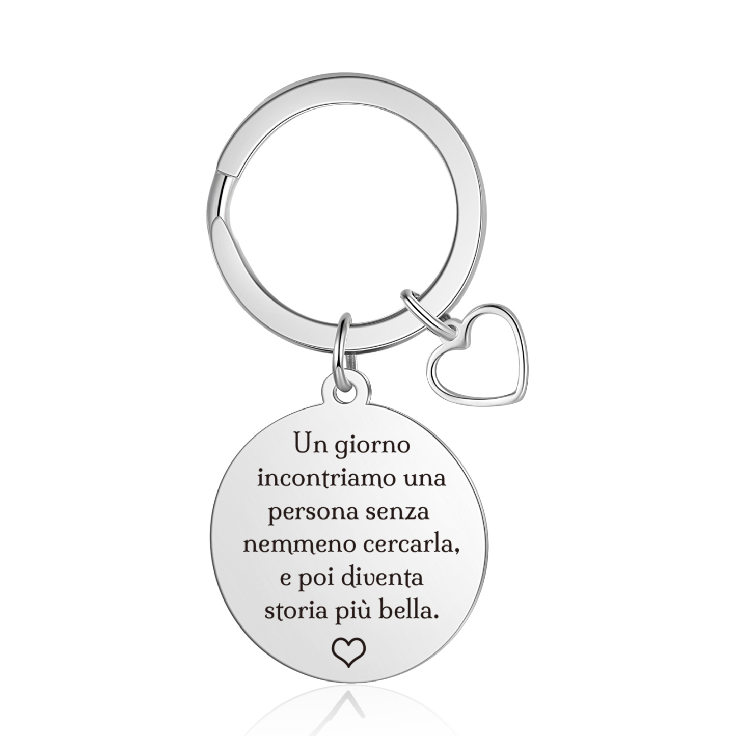 Portachiavi Personalizzato con 1 Foto - "Un giorno incontriamo una persona..." Design Cuore per Coppie, Regalo di San Valentino per Lei/Lui | Jessemade