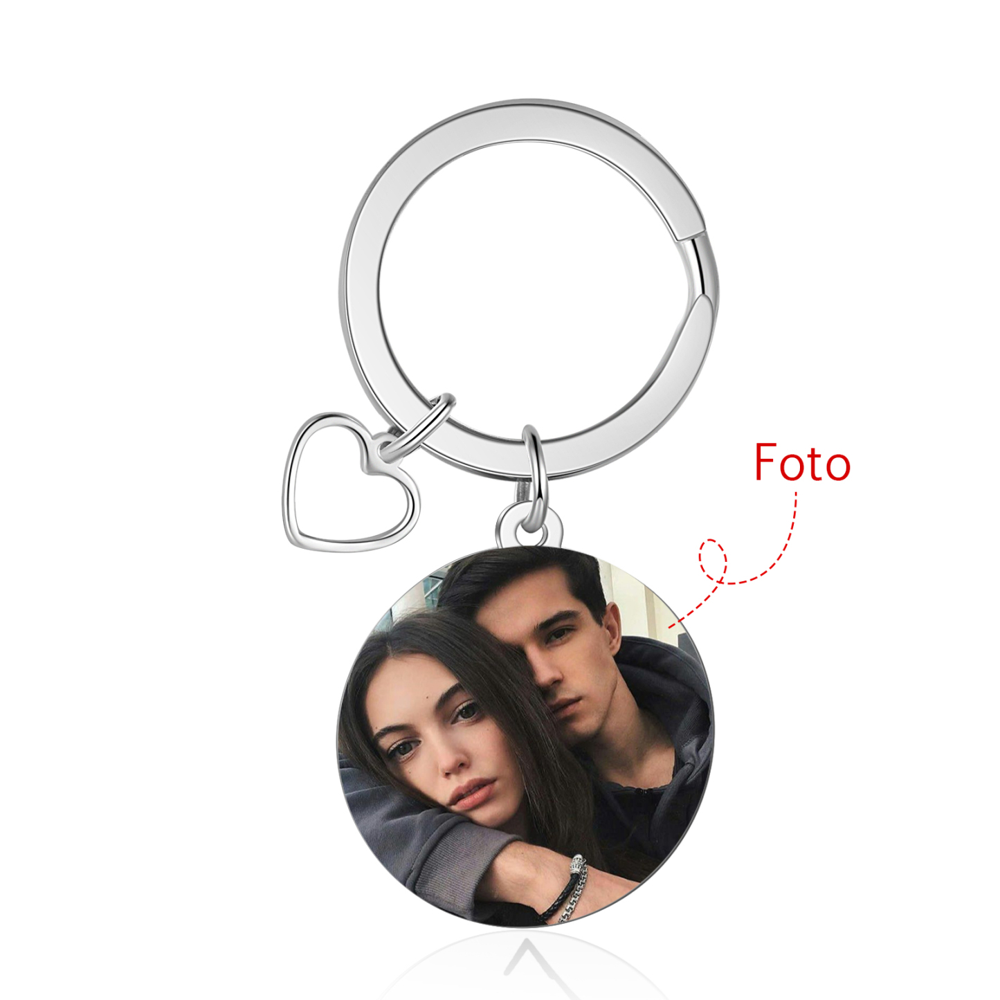 Portachiavi Personalizzato con 1 Foto - "Un giorno incontriamo una persona..." Design Cuore per Coppie, Regalo di San Valentino per Lei/Lui | Jessemade