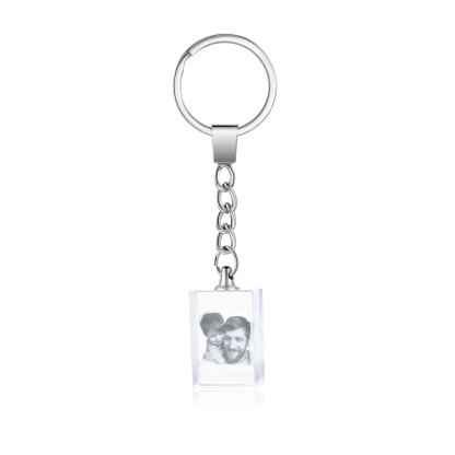 Portachiavi in Cristallo Personalizzato – con 1 Foto – 5 Stili Disponibili – Regalo Elegante per Papà | Jessemade