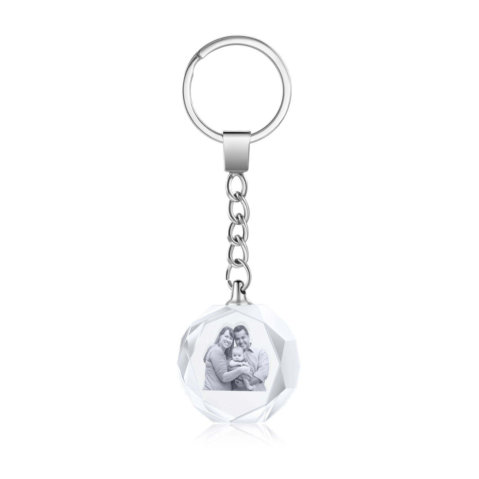 Portachiavi in Cristallo Personalizzato – con 1 Foto – 5 Stili Disponibili – Regalo Elegante per Papà | Jessemade