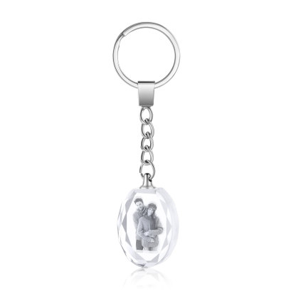 Portachiavi in Cristallo Personalizzato – con 1 Foto – 5 Stili Disponibili – Regalo Elegante per Papà | Jessemade