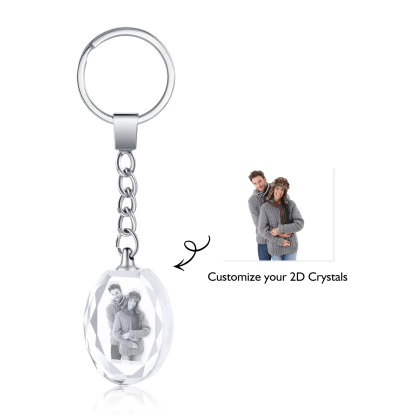 Portachiavi in Cristallo Personalizzato – con 1 Foto – 5 Stili Disponibili – Regalo Elegante per Papà | Jessemade