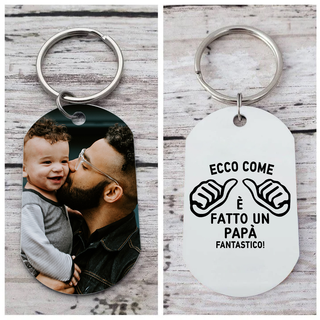 Portachiavi in Acciaio Inossidabile Personalizzato – Incisione con 1 F