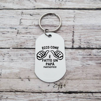 Portachiavi in Acciaio Inossidabile Personalizzato – Incisione con 1 Foto – Regalo Speciale per Papà | Jessemade