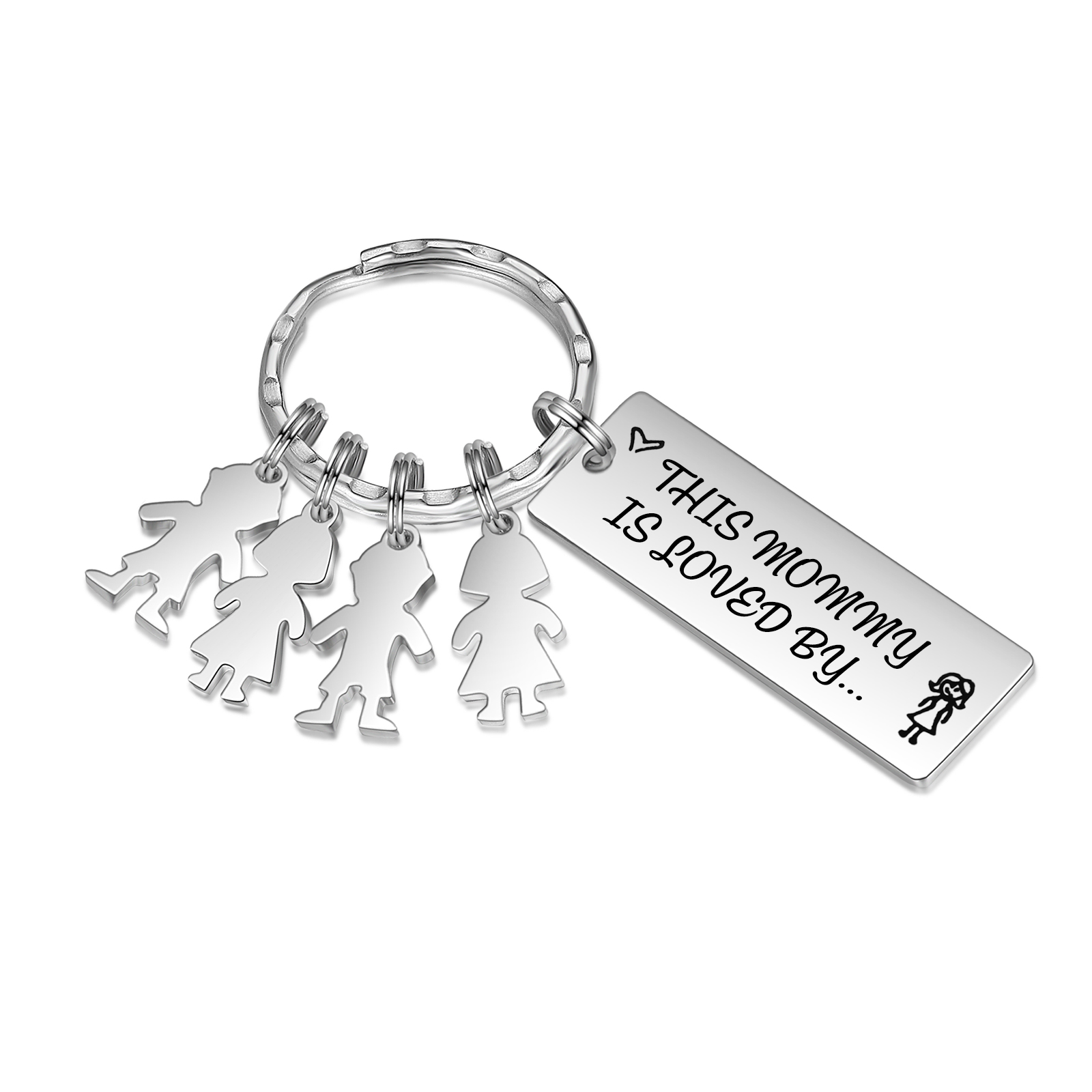 Portachiavi Personalizzato per Donna – Incisione 4 Nomi e Generi | Idea Regalo per Mamma | Jessemade