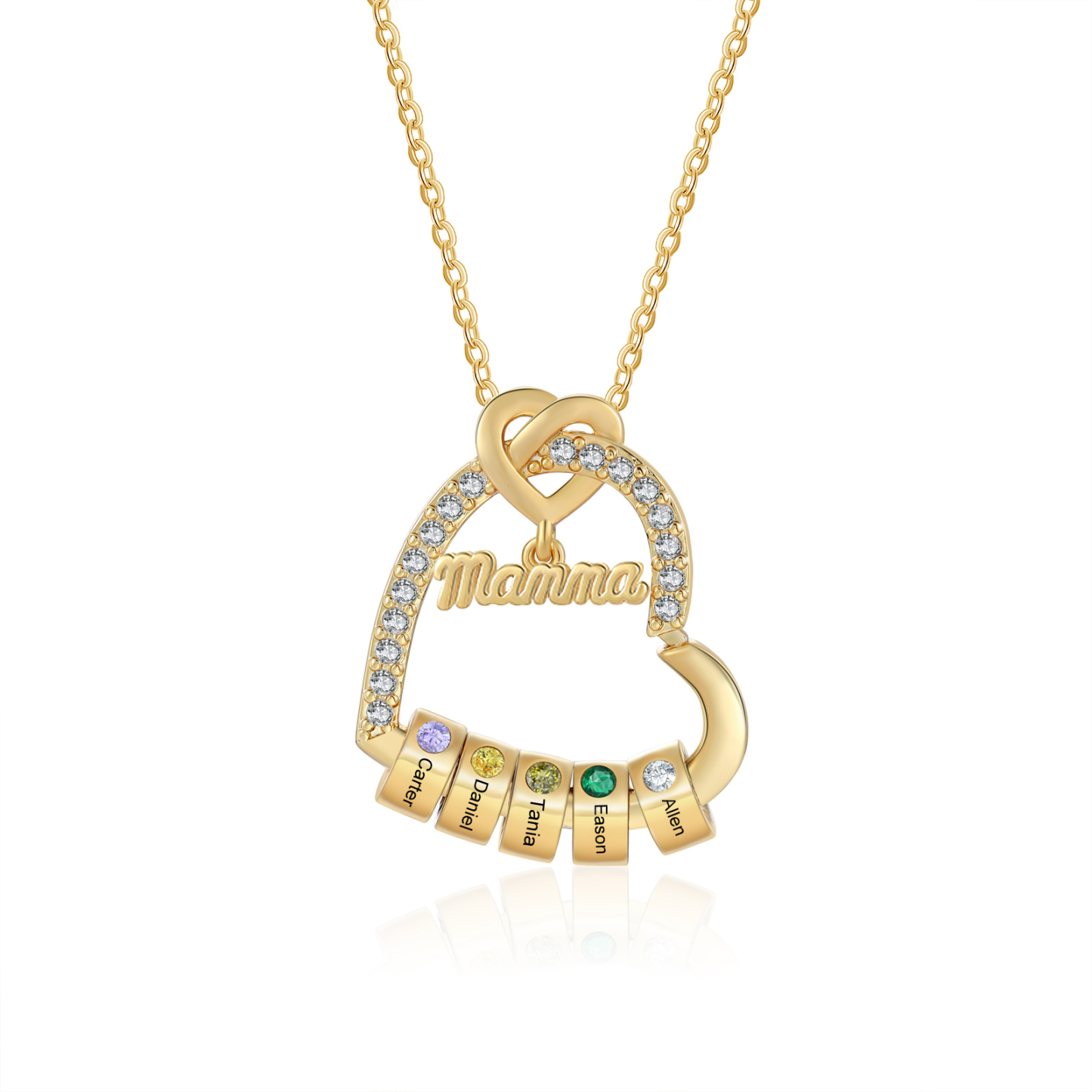 Collana personalizzata per la nonna con cuori