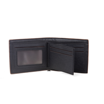 Portafoglio bifold in pelle personalizzato con foto incisa e nome o iniziali