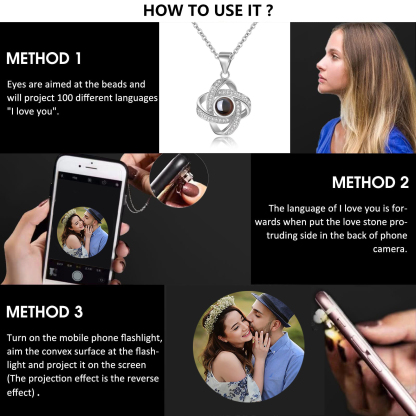 Collana infinito con proiezione di foto personalizzabile