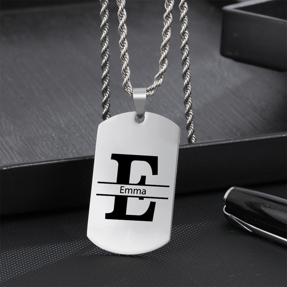 Collana da Uomo Personalizzata con Foto, Nome e Iniziale – Regalo Speciale per Papà | Jessemade