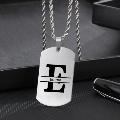 Collana da Uomo Personalizzata con Foto, Nome e Iniziale – Regalo Speciale per Papà | Jessemade