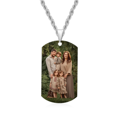 Collana da Uomo Personalizzata con Foto, Nome e Iniziale – Regalo Speciale per Papà | Jessemade