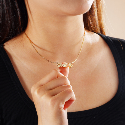 Collana fiore di nascita personalizzata con 4 fiori di nascita regalo per donna