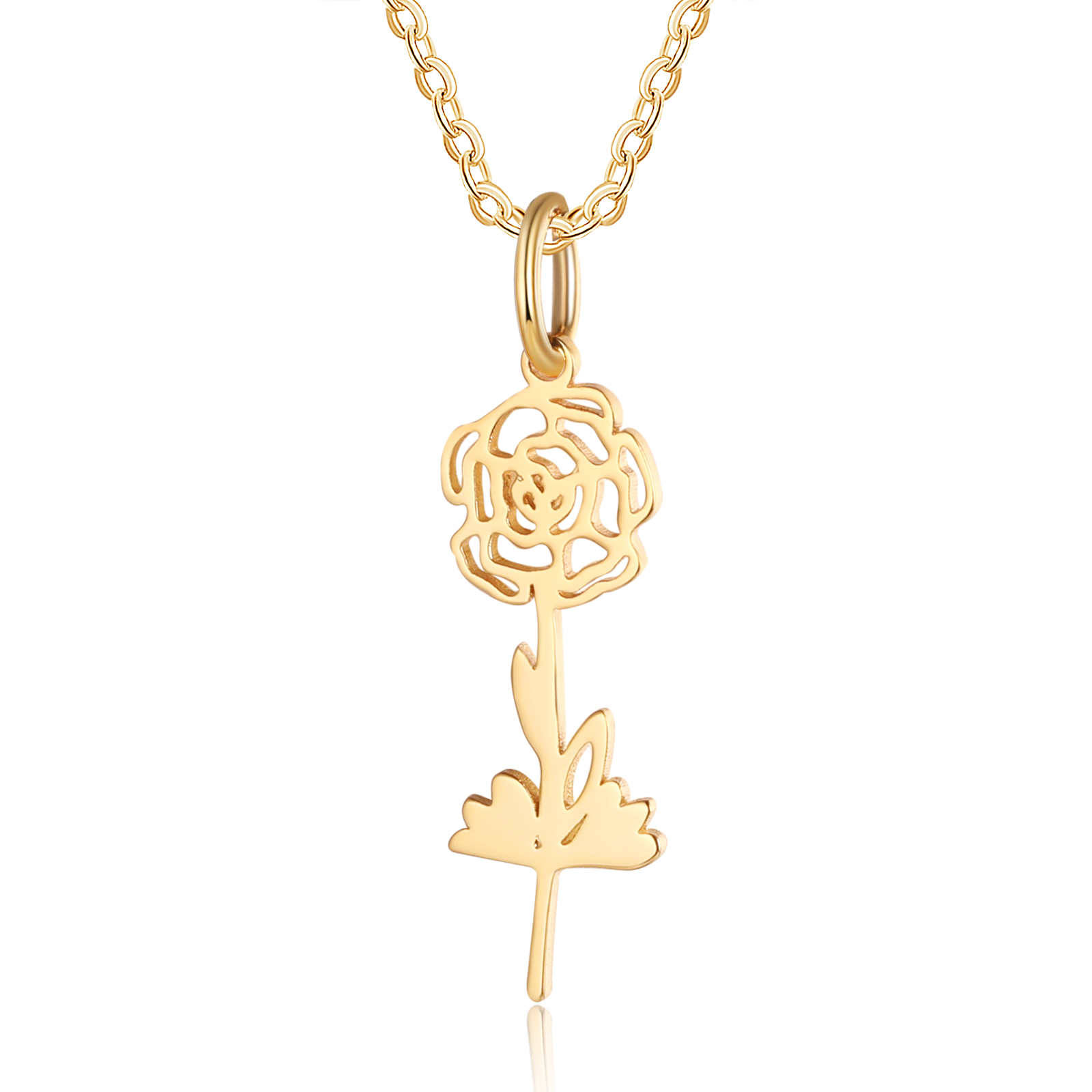 Collana fiore di nascita personalizzata con 1 fiore di nascita regalo per donna