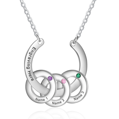 Jessemade IT Collana con ciondolo di goccia d'acqua 2 pietre di nascita personalizzata regalo per donna