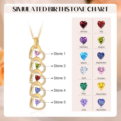 Un Regalo Unico per la Nonna o la Mamma collana personalizzata con 5 nomi e 5 pietre di nascita connessione familiare