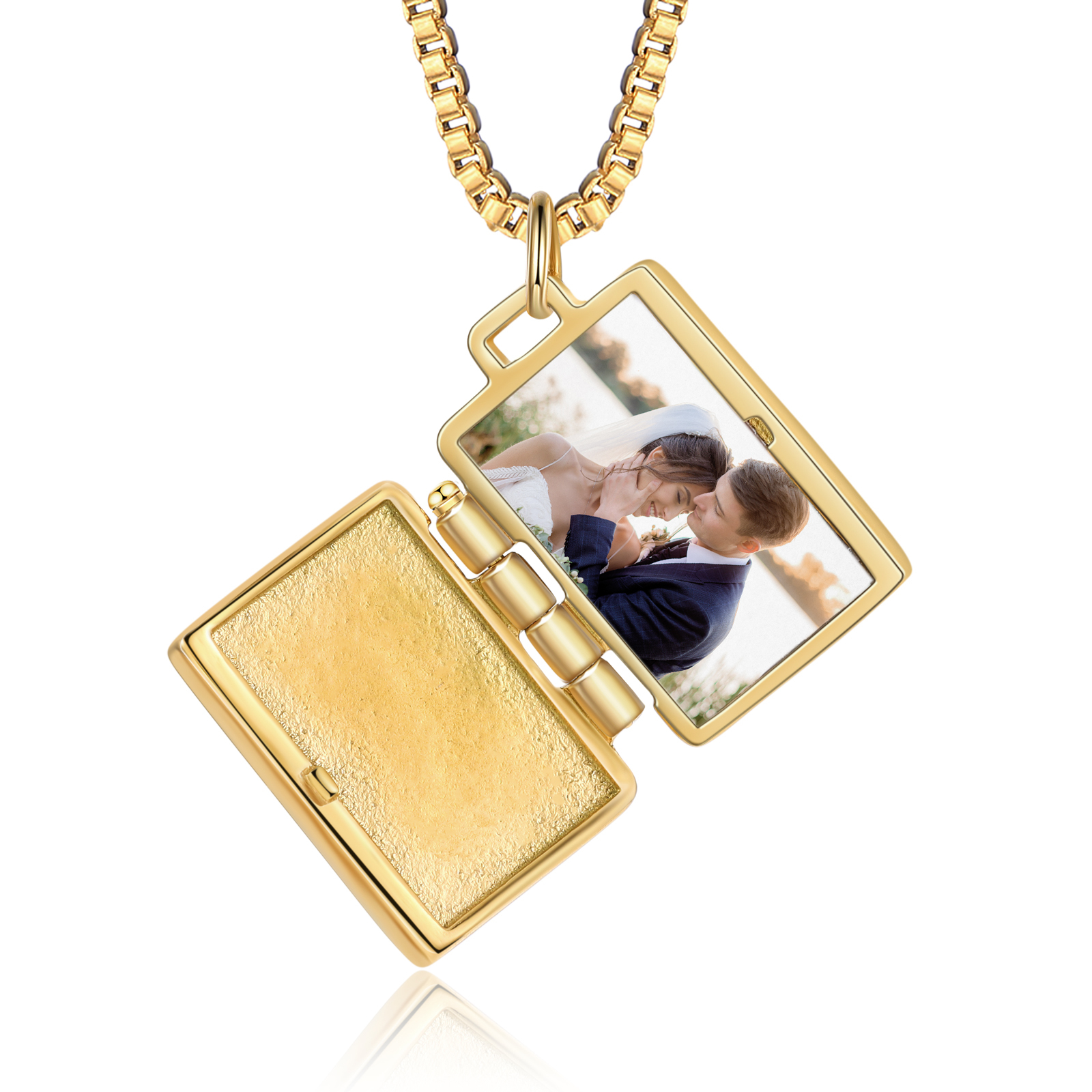 Collana Luna con ciondolo di busta con 1 foto personalizzato