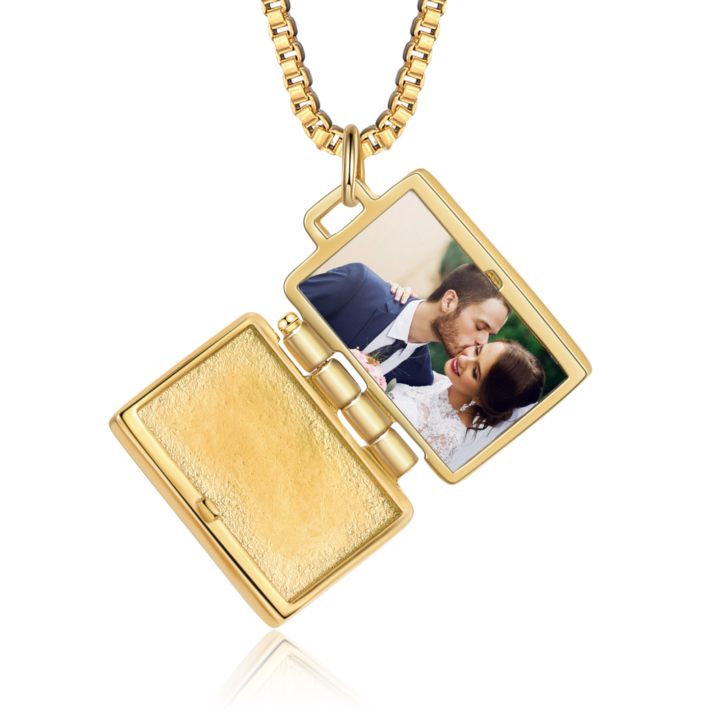 Collana Luna con ciondolo di busta con 1 foto personalizzato