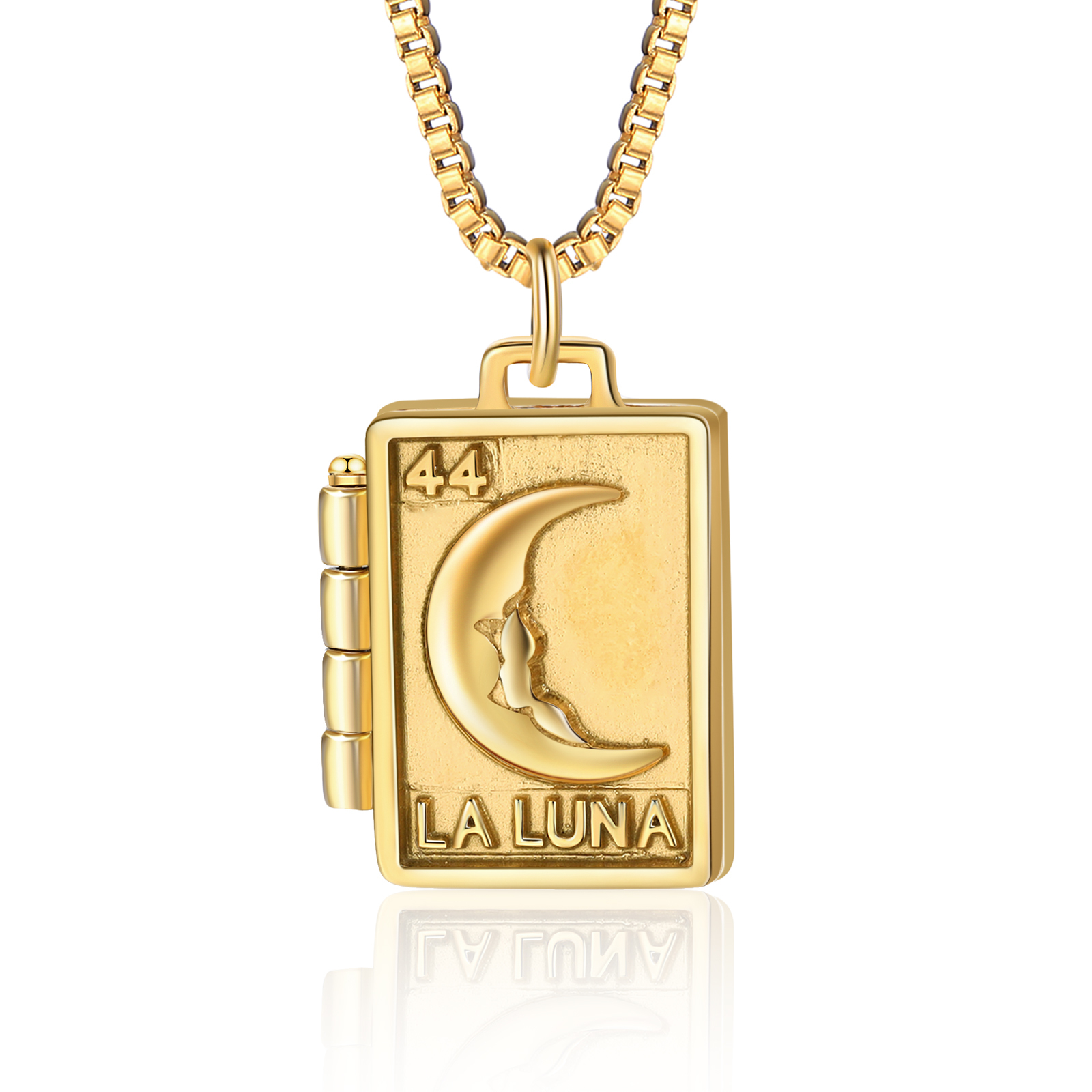 Collana Luna con ciondolo di busta con 1 foto personalizzato