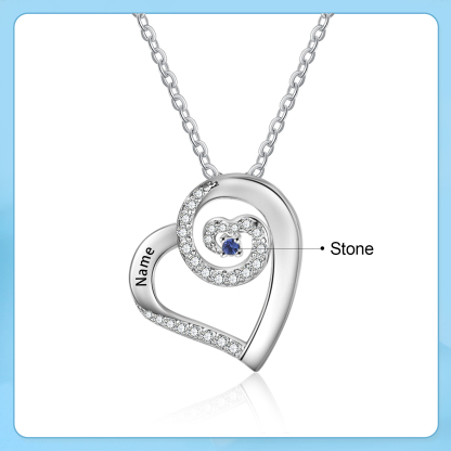 Collana Personalizzata per Donna con 1 Nome e 1 Pietra di Nascita regalo per l'amor tuo