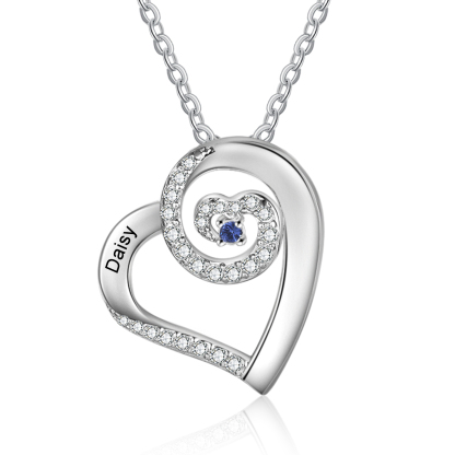 Collana Personalizzata per Donna con 1 Nome e 1 Pietra di Nascita regalo per l'amor tuo