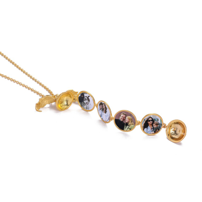 Collana sfera con 4 foto personalizzato