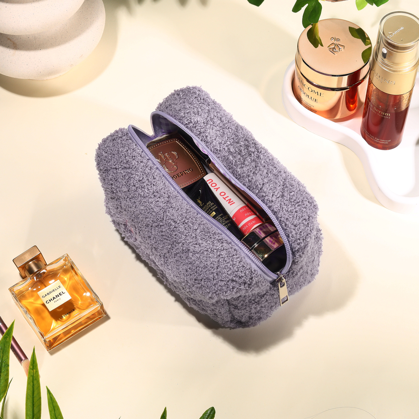 Borsa Cosmetica in Morbido Peluche - Nome Personalizzato in 4 Colori - Regalo di Natale per Lei | Jessemade