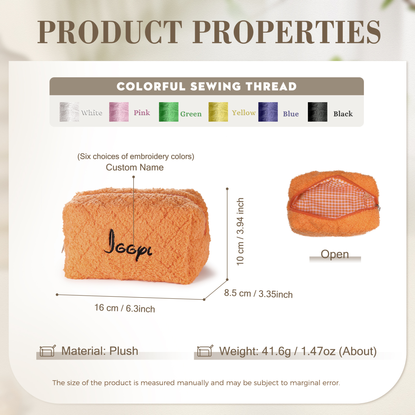 Borsa Cosmetica in Morbido Peluche - Nome Personalizzato in 4 Colori - Regalo di Natale per Lei | Jessemade