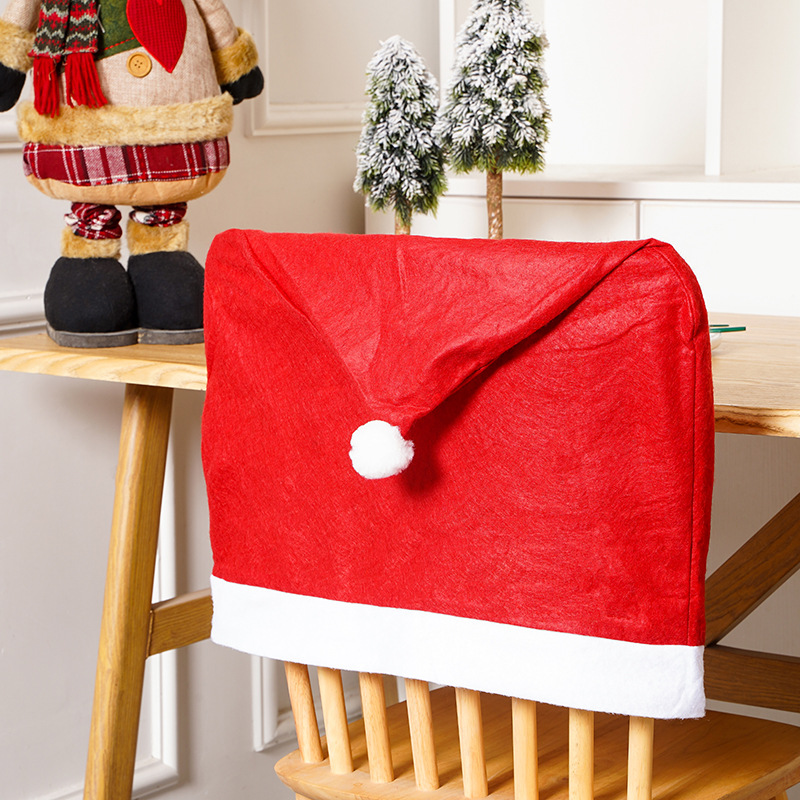 Festive Family Chair Cover with Santa Hats Perfect Christmas Gift