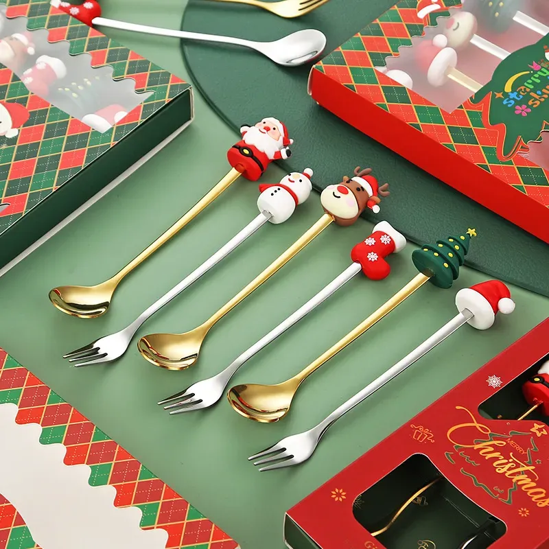 Family Christmas Cutlery Set with Fork and Spoon - Four Styles Available | Jessemade