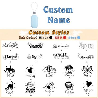 Timbro con nome personalizzato ragazzo regalo per studente scuola insegnante su libro/vestito