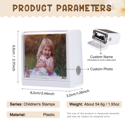 Timbro con nome e foto personalizzato regalo per studente scuola su libro/vestito