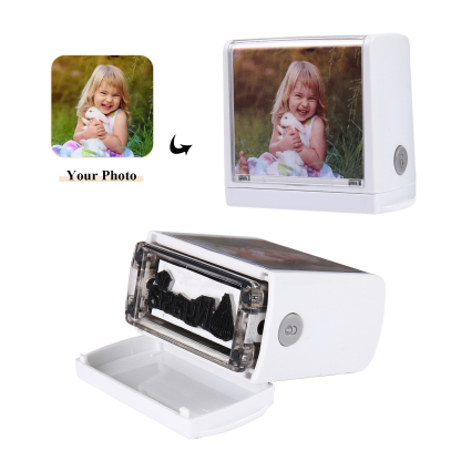 Timbro con nome e foto personalizzato regalo per studente scuola su libro/vestito