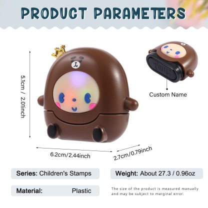 Timbro con nome personalizzato carino regalo per studente scuola insegnante su libro/vestito