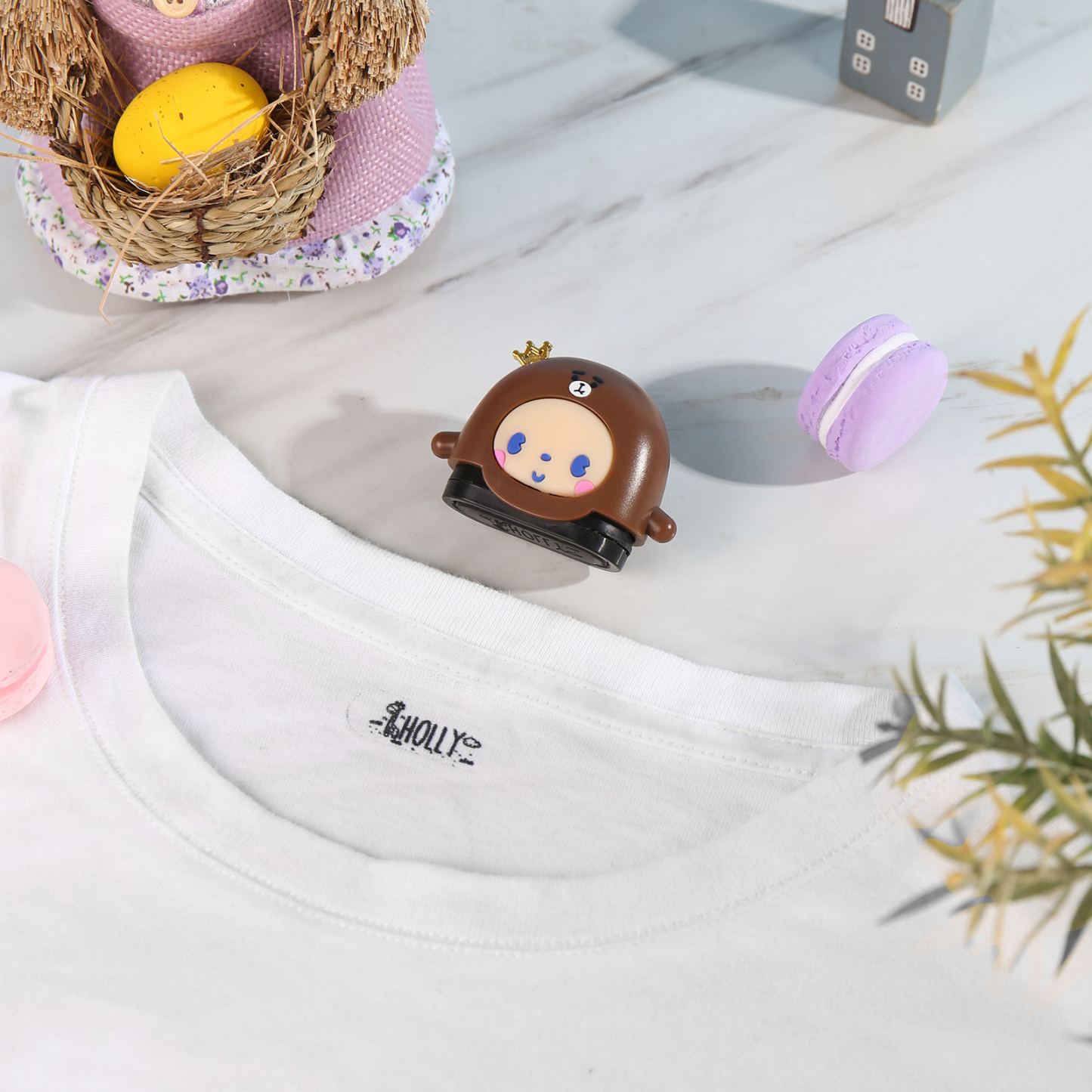 Timbro con nome personalizzato carino regalo per studente scuola insegnante su libro/vestito