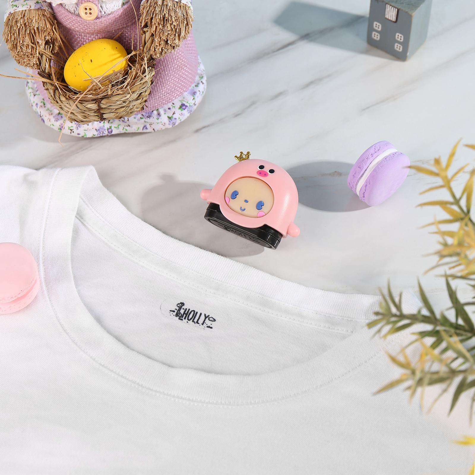 Timbro con nome personalizzato carino regalo per studente scuola insegnante su libro/vestito