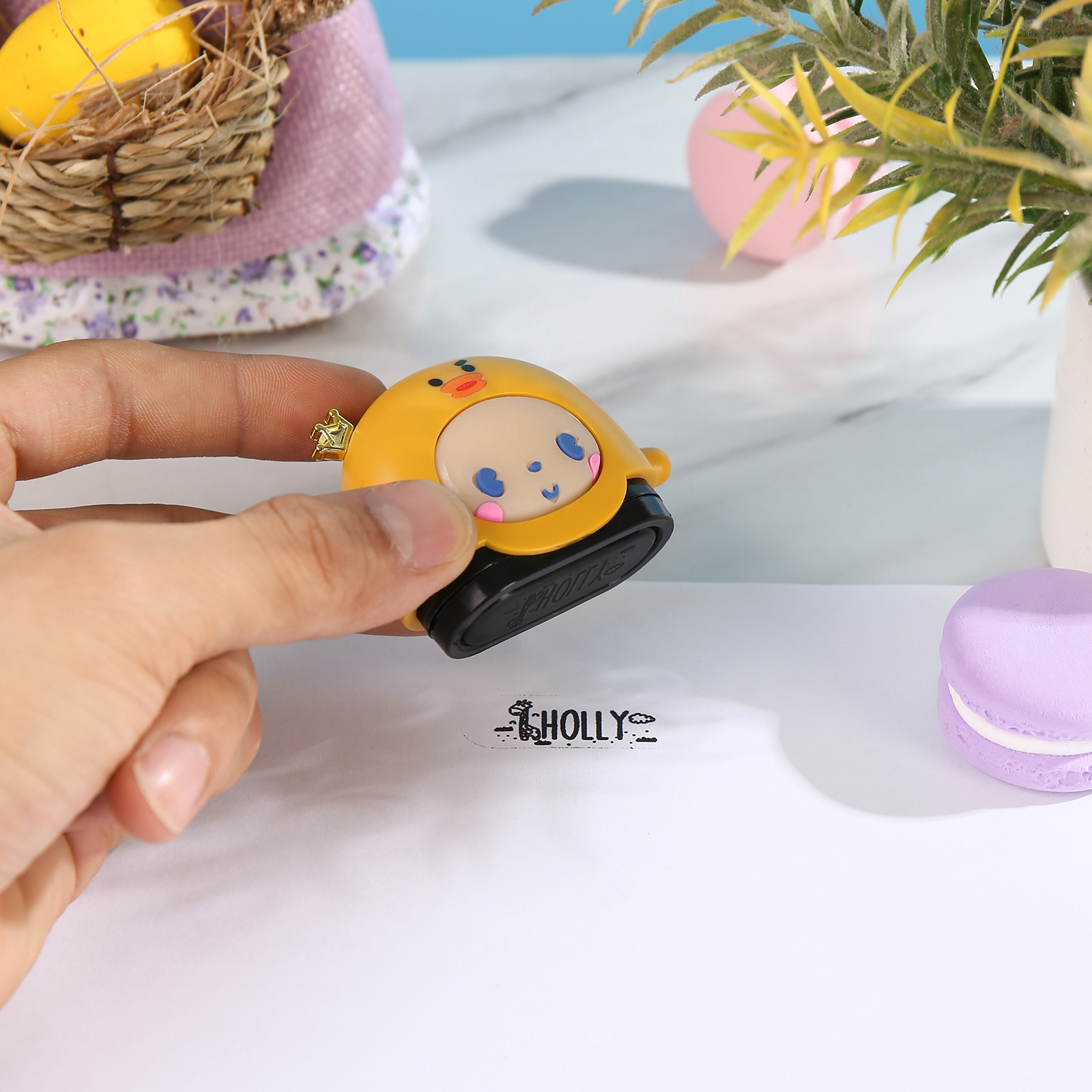 Timbro con nome personalizzato carino regalo per studente scuola insegnante su libro/vestito