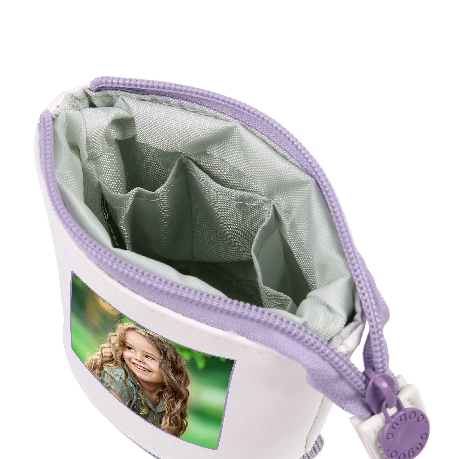 Astuccio per matite acrobaleno personalizzato con 1 nome e 1 foto per scuola elementare bambini