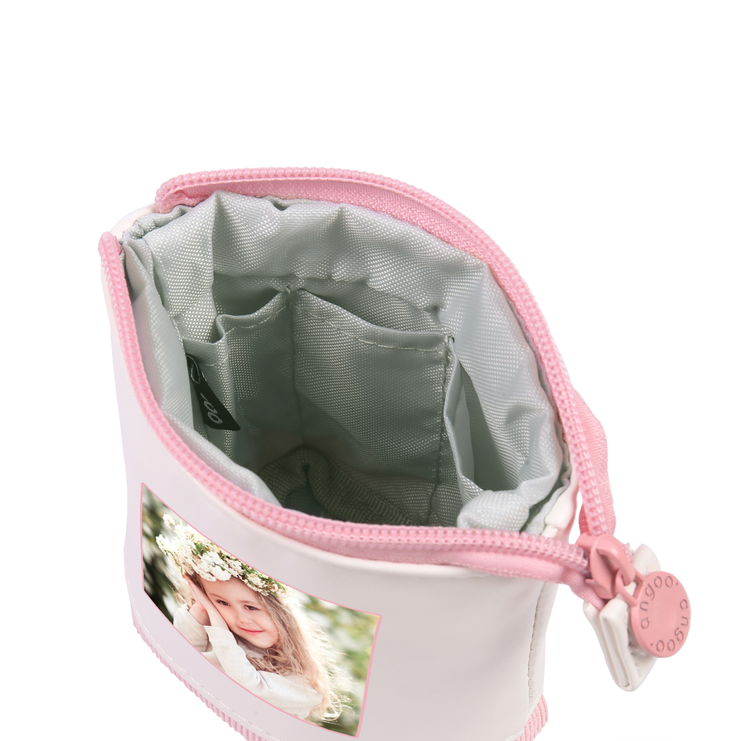 Astuccio per matite acrobaleno personalizzato con 1 nome e 1 foto per scuola elementare bambini