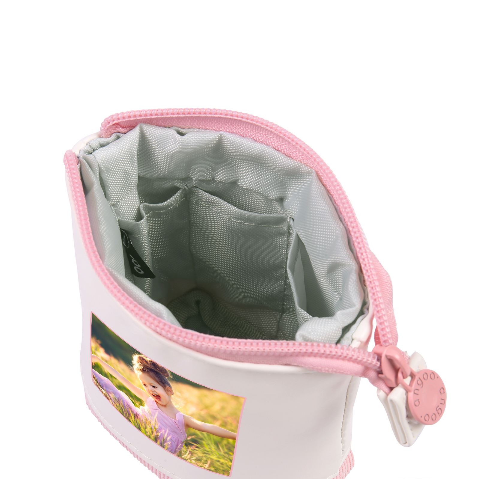 Astuccio per matite acrobaleno personalizzato con 1 nome e 1 foto per scuola elementare bambini