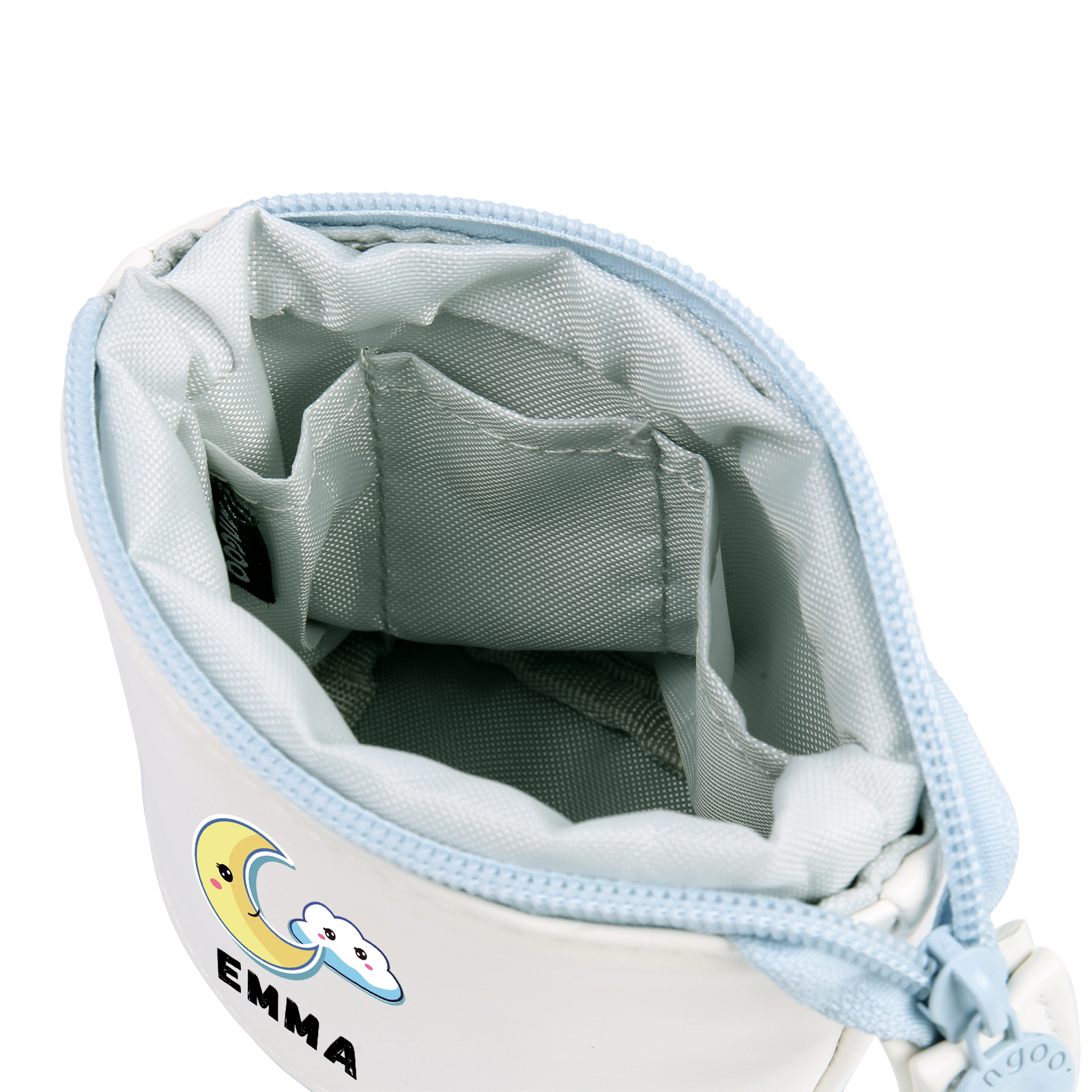 Astuccio per matite luna e nuvola personalizzato con 1 nome regalo per scuola elementare bambini